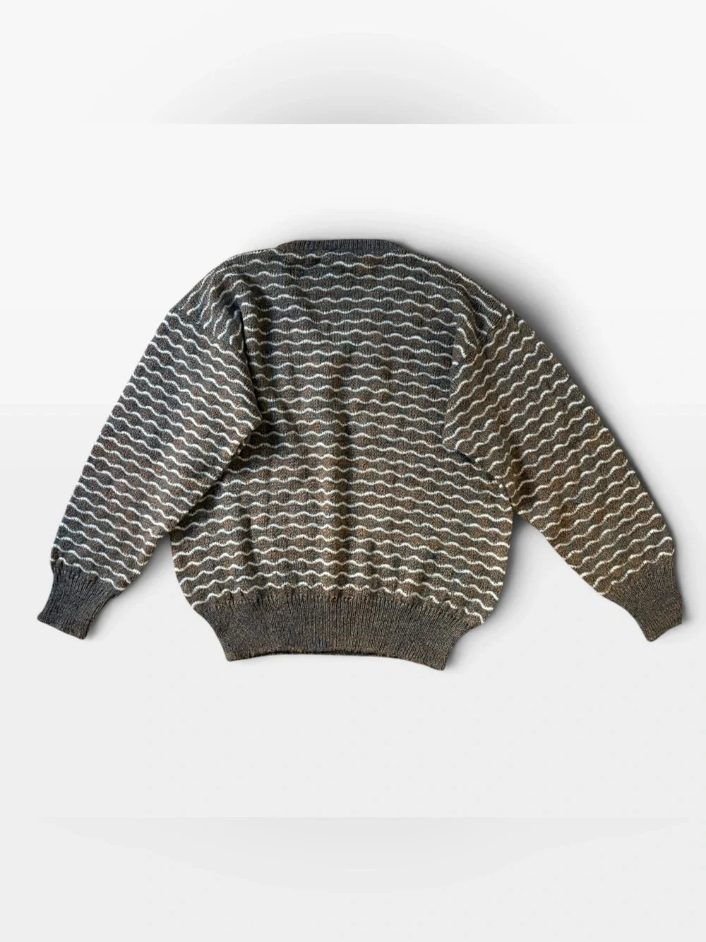 Giorgio Armani V-Neck Archival Vintage 80s GA Eagle Slouchy Mohair Wool Sweater